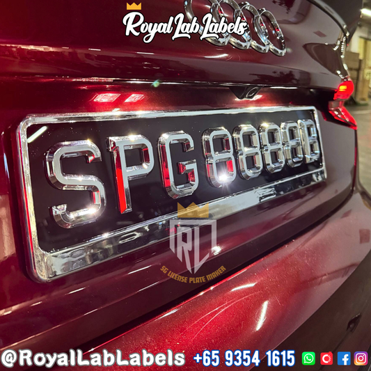 3D Popout [MIRROR CHROME] Car License Plate