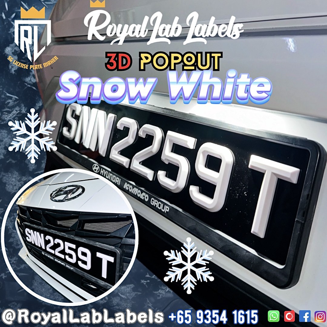 3D Popout [SNOW WHITE] Carplate